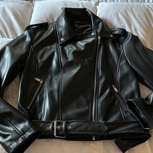 Forever 21 Black Leather Moto Jacket